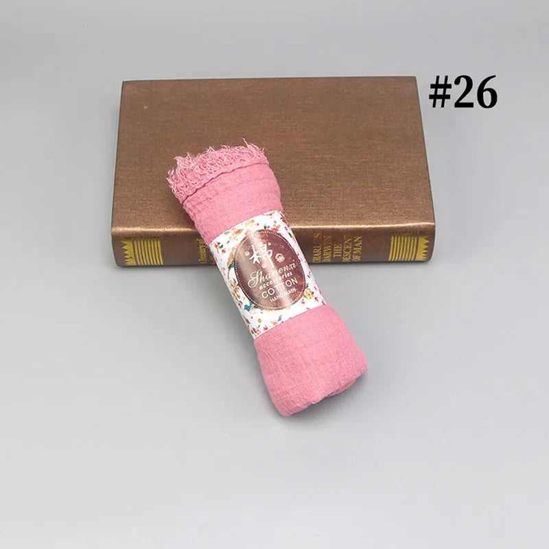 Bubble Cotton Crinkle Cloud Hijab – Solid Color Muslim Head Scarf & Shawl for Women | 40 Colors