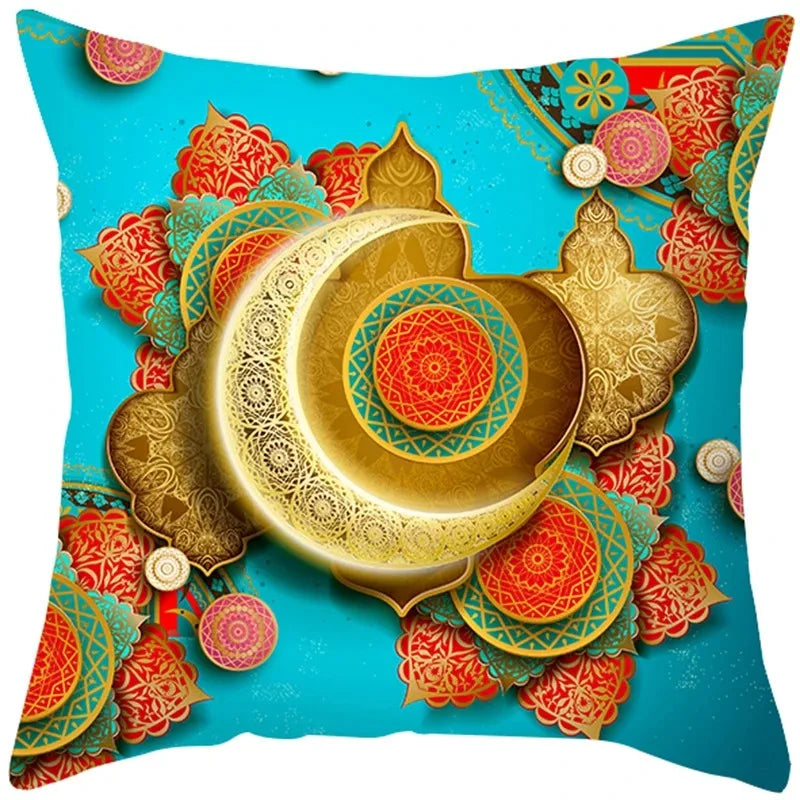 Eid Mubarak Cushion Cover - Ramadan Decorative Pillowcase