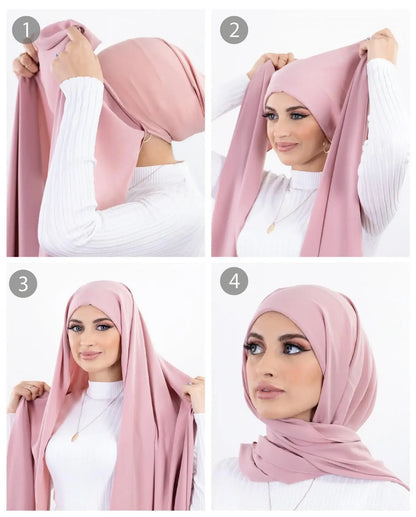 Instant Chiffon Hijab - Pin-Free Jersey Bonnet