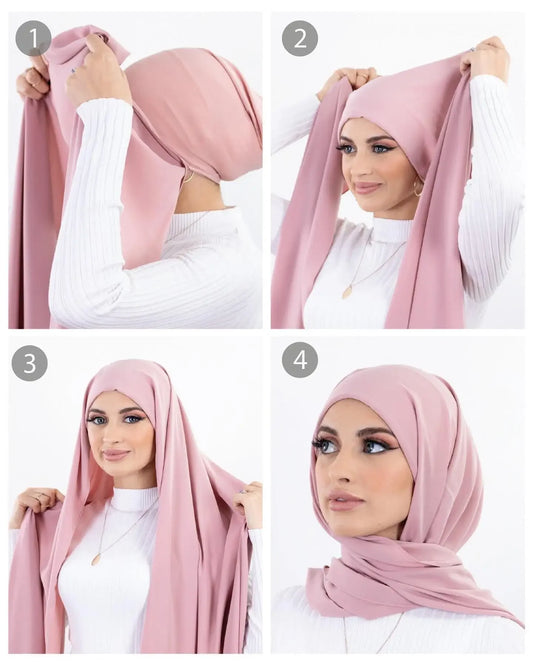 Instant Chiffon Hijab - Pin-Free Jersey Bonnet