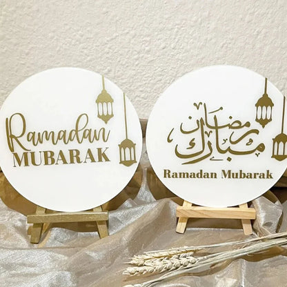 Ramadan Acrylic Table Signs - 2pcs Eid Centerpiece Set