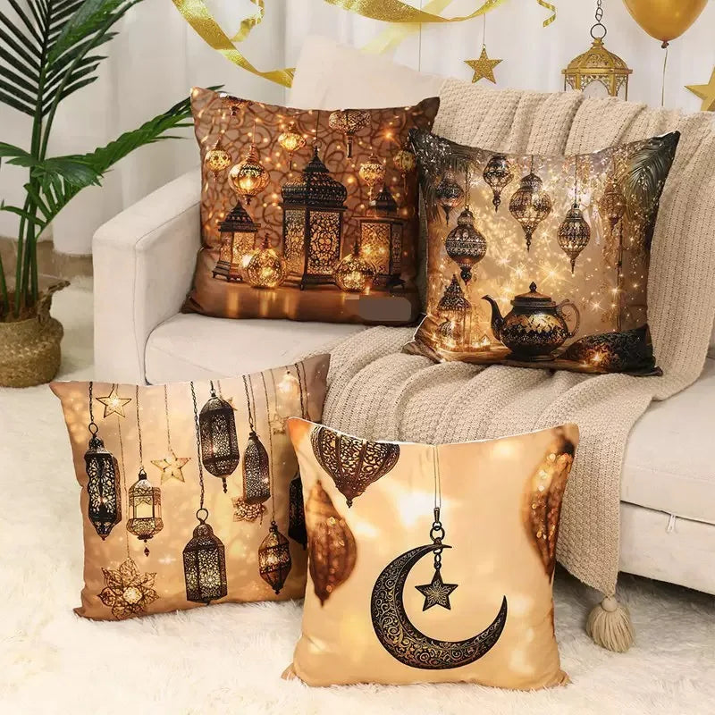 Eid Mubarak Cushion Cover - Ramadan Decorative Pillowcase