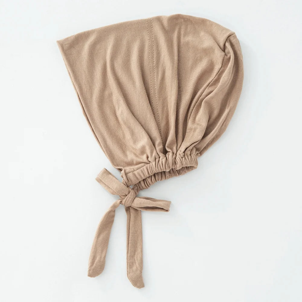 Women's Cotton Jersey Hijab Undercap - Tie Back Inner Cap with 82 Color Options