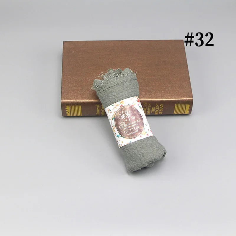 Bubble Cotton Crinkle Cloud Hijab – Solid Color Muslim Head Scarf & Shawl for Women | 40 Colors