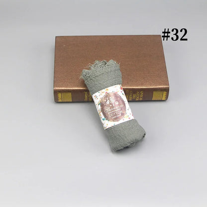 Bubble Cotton Crinkle Cloud Hijab – Solid Color Muslim Head Scarf & Shawl for Women | 40 Colors