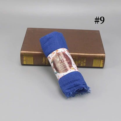 Bubble Cotton Crinkle Cloud Hijab – Solid Color Muslim Head Scarf & Shawl for Women | 40 Colors