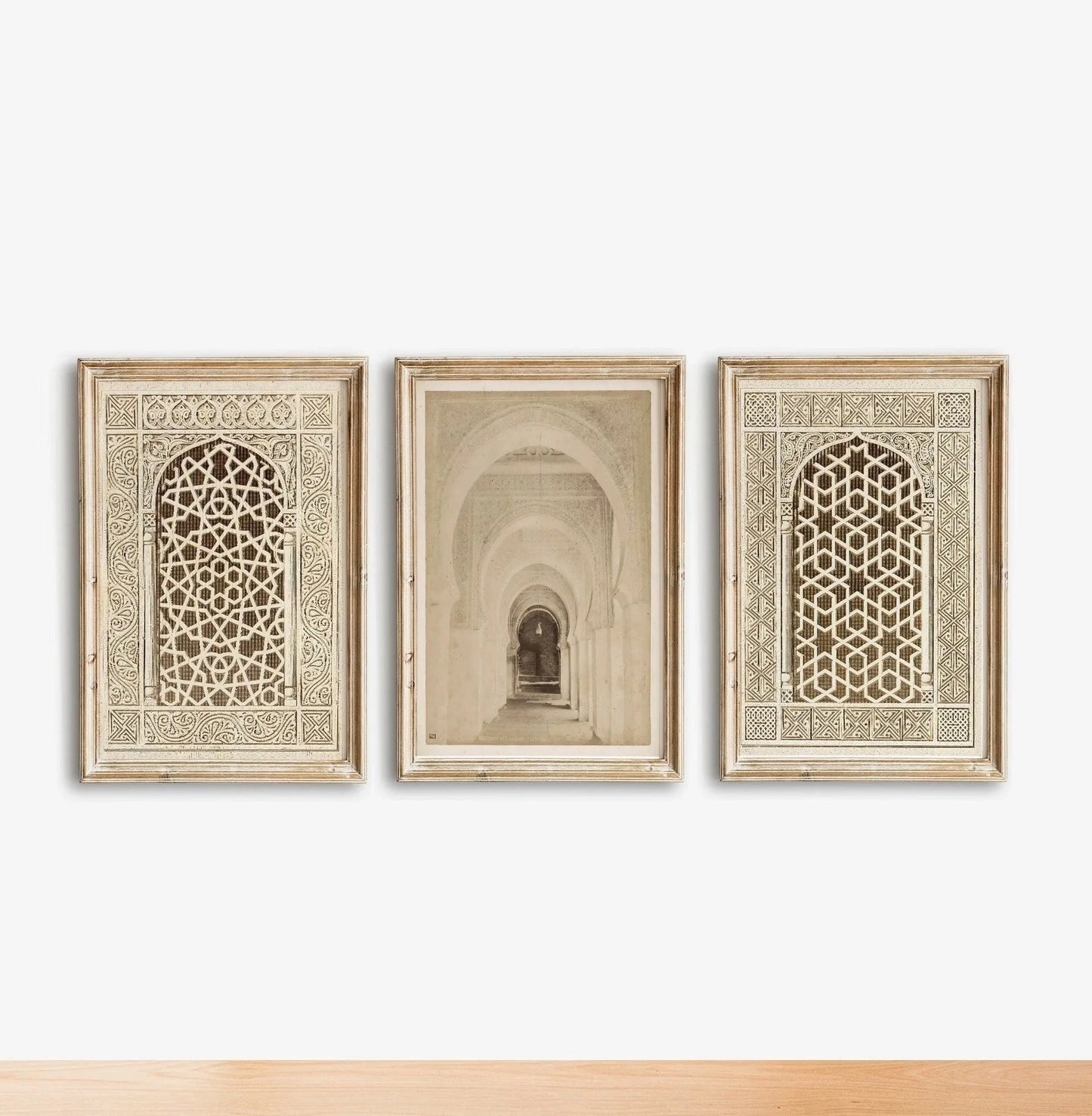 Islamic Mosque Window Canvas Art - 3-Piece Wall Print Set