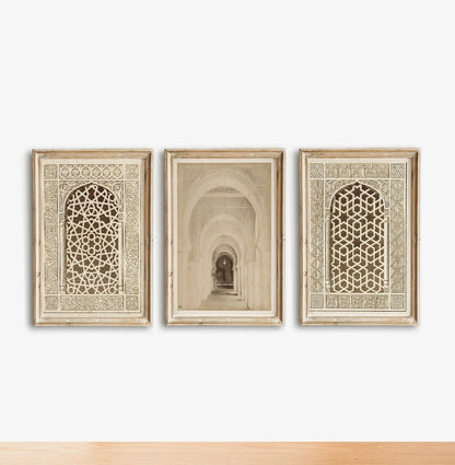 Islamic Mosque Window Canvas Art - 3-Piece Wall Print Set