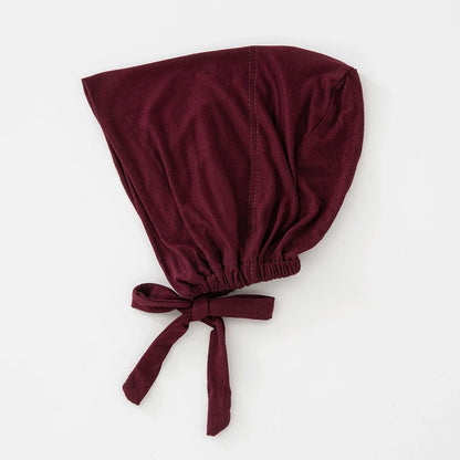Women's Cotton Jersey Hijab Undercap - Tie Back Inner Cap with 82 Color Options