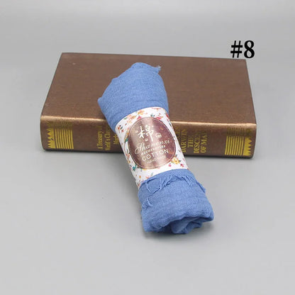 Bubble Cotton Crinkle Cloud Hijab – Solid Color Muslim Head Scarf & Shawl for Women | 40 Colors