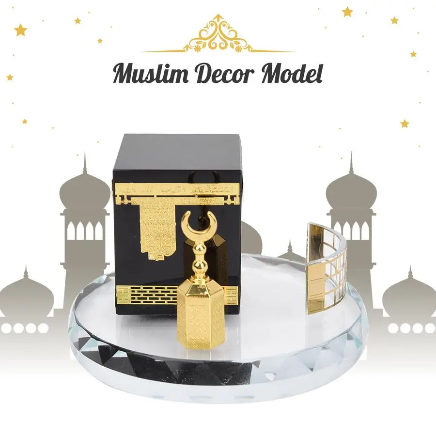 Crystal Kaaba Model - Gold-Plated Islamic Decor