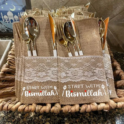 Bismillah Cutlery Holders - 10pcs Ramadan Table Decor
