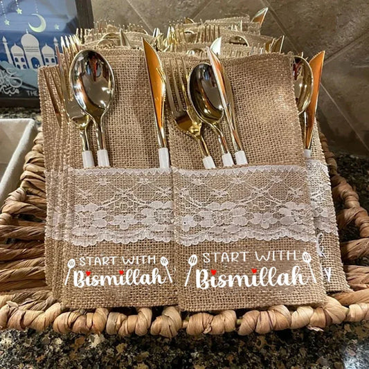 Bismillah Cutlery Holders - 10pcs Ramadan Table Decor