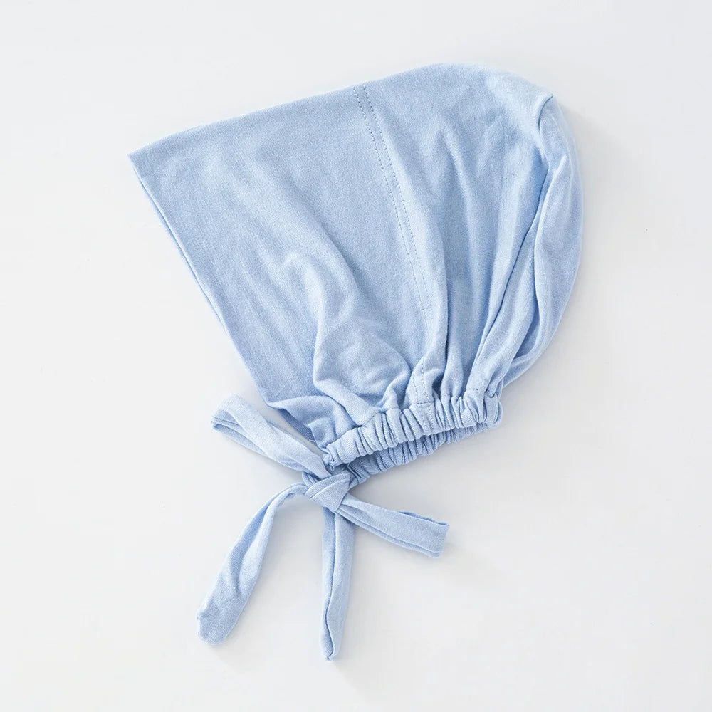 Women's Cotton Jersey Hijab Undercap - Tie Back Inner Cap with 82 Color Options