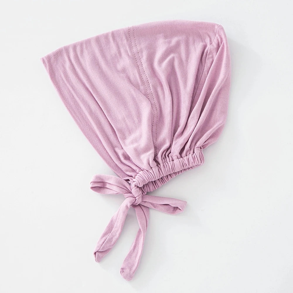 Women's Cotton Jersey Hijab Undercap - Tie Back Inner Cap with 82 Color Options