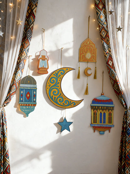 Ramadan Moon & Star Lantern - Wall Hanging Decoration