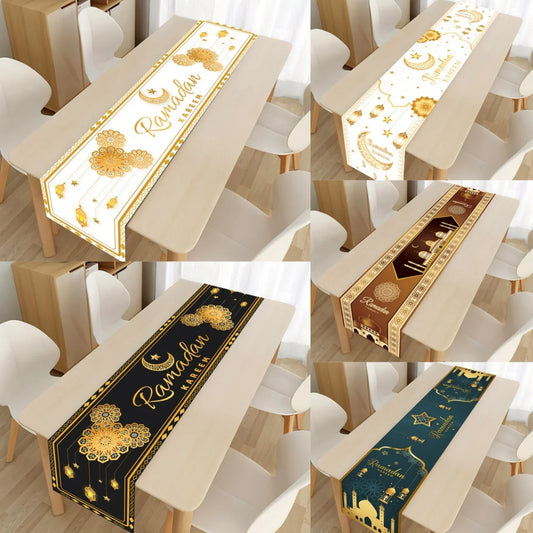 Ramadan Table Runner - Eid Mubarak Cloth Decoration 180x35cm
