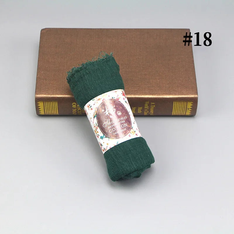 Bubble Cotton Crinkle Cloud Hijab – Solid Color Muslim Head Scarf & Shawl for Women | 40 Colors