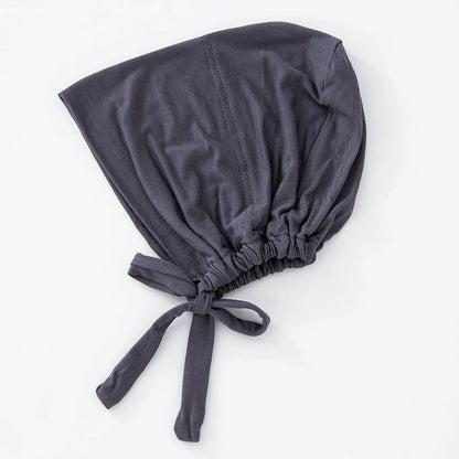 Women's Cotton Jersey Hijab Undercap - Tie Back Inner Cap with 82 Color Options
