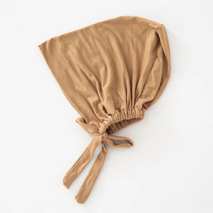 Women's Cotton Jersey Hijab Undercap - Tie Back Inner Cap with 82 Color Options