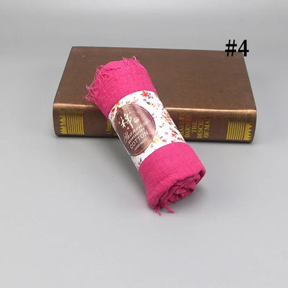 Bubble Cotton Crinkle Cloud Hijab – Solid Color Muslim Head Scarf & Shawl for Women | 40 Colors