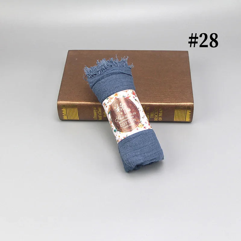 Bubble Cotton Crinkle Cloud Hijab – Solid Color Muslim Head Scarf & Shawl for Women | 40 Colors