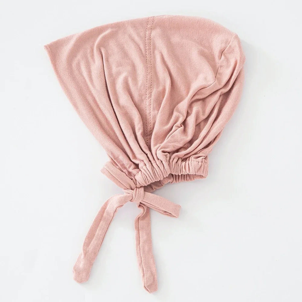 Women's Cotton Jersey Hijab Undercap - Tie Back Inner Cap with 82 Color Options