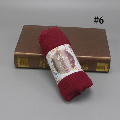 Bubble Cotton Crinkle Cloud Hijab – Solid Color Muslim Head Scarf & Shawl for Women | 40 Colors