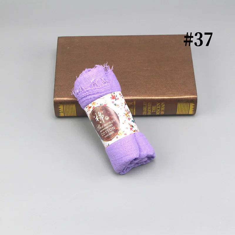 Bubble Cotton Crinkle Cloud Hijab – Solid Color Muslim Head Scarf & Shawl for Women | 40 Colors