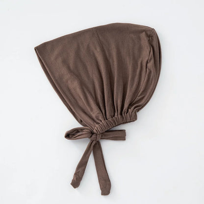 Women's Cotton Jersey Hijab Undercap - Tie Back Inner Cap with 82 Color Options