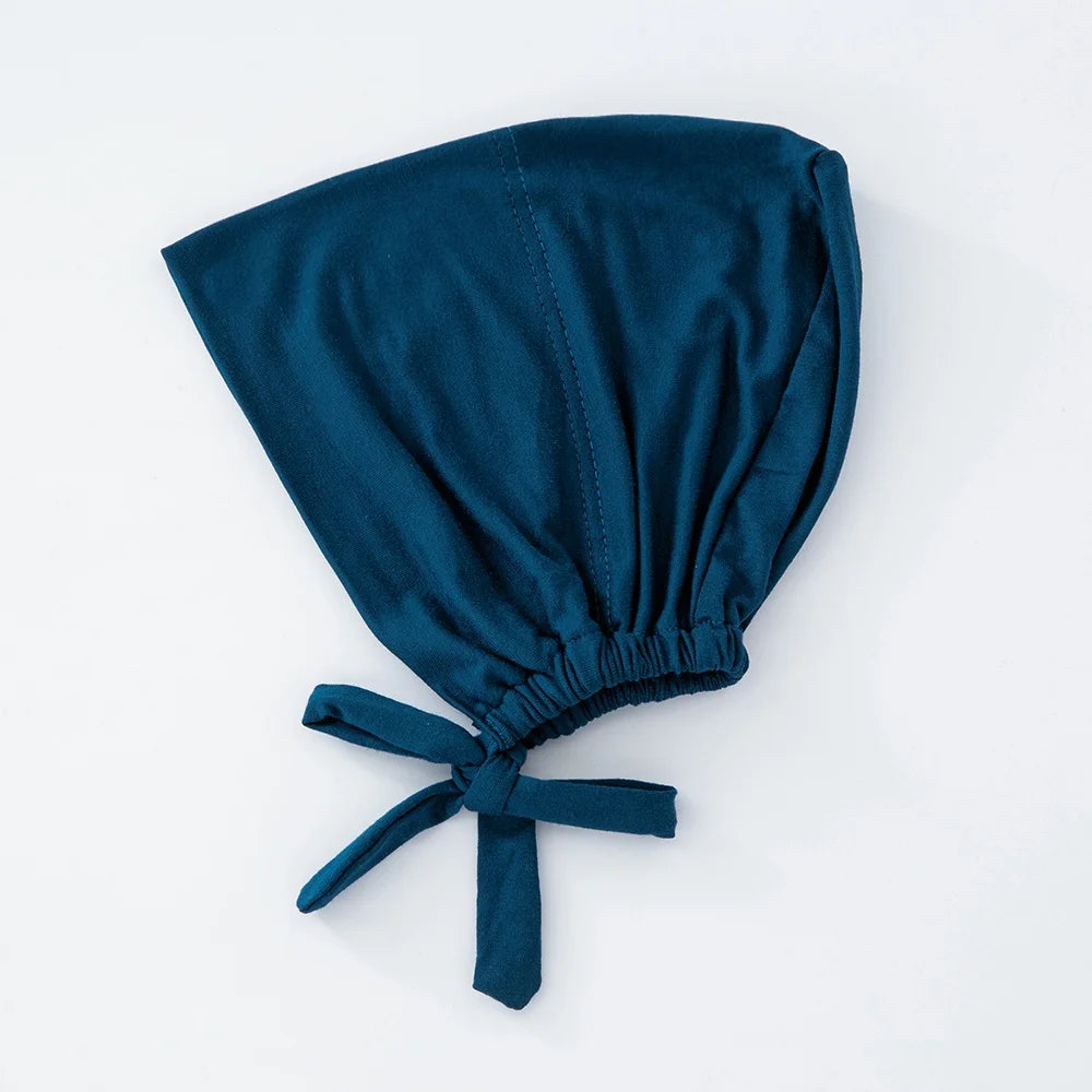 Women's Cotton Jersey Hijab Undercap - Tie Back Inner Cap with 82 Color Options