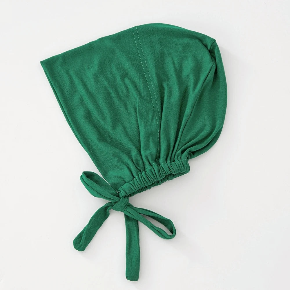 Women's Cotton Jersey Hijab Undercap - Tie Back Inner Cap with 82 Color Options