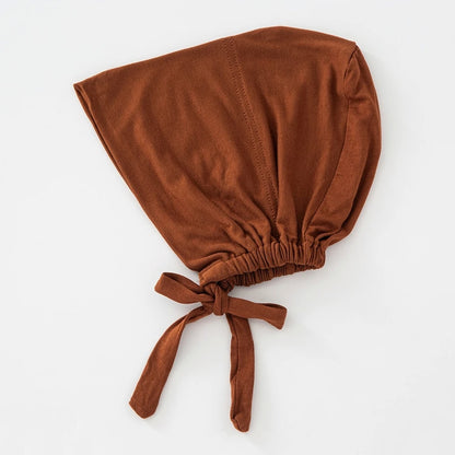 Women's Cotton Jersey Hijab Undercap - Tie Back Inner Cap with 82 Color Options