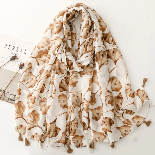 Printed Tassel Hijab Scarf & Shawl for Women | 88×180cm Bohemian Wrap | 60 Designs