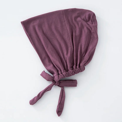 Women's Cotton Jersey Hijab Undercap - Tie Back Inner Cap with 82 Color Options