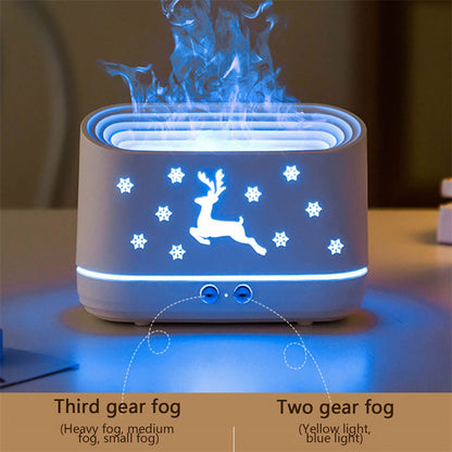 Elk Flame Humidifier Diffuser – Silent Aroma Mist Maker & Ambient LED Lamp for Home Decor