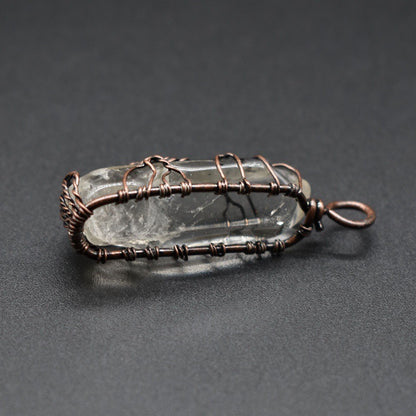 Tree of Life Crystal Pillar Pendant Necklace – Boho Stone Charm Jewelry for Women