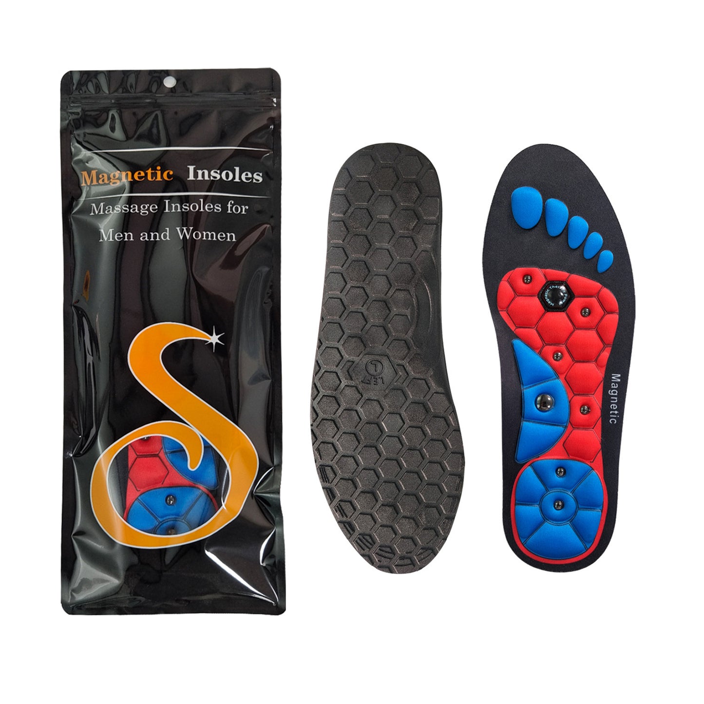Magnetic Acupressure Insoles – Orthopedic Massage Shoe Pads for Pain Relief & Anti-Fatigue Support