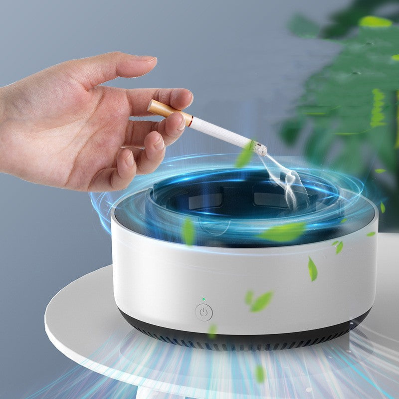 Portable Ashtray with Air Purifier – Automatic Anion Odor Remover for Home & Car Use