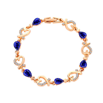 Hollow Heart Love Bracelet – Fashion Rhinestone Bangle with Romantic Charm
