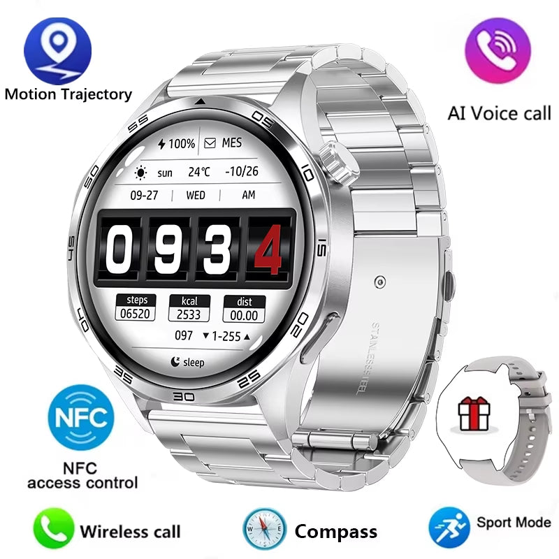 GT5 PRO Smart Watch Men Watch 5 Pro AMOLED HD Screen Bluetooth Call GPS Trajectory NFC Heart Rate Compass Smartwatches 2024 New