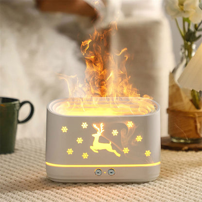 Elk Flame Humidifier Diffuser – Silent Aroma Mist Maker & Ambient LED Lamp for Home Decor