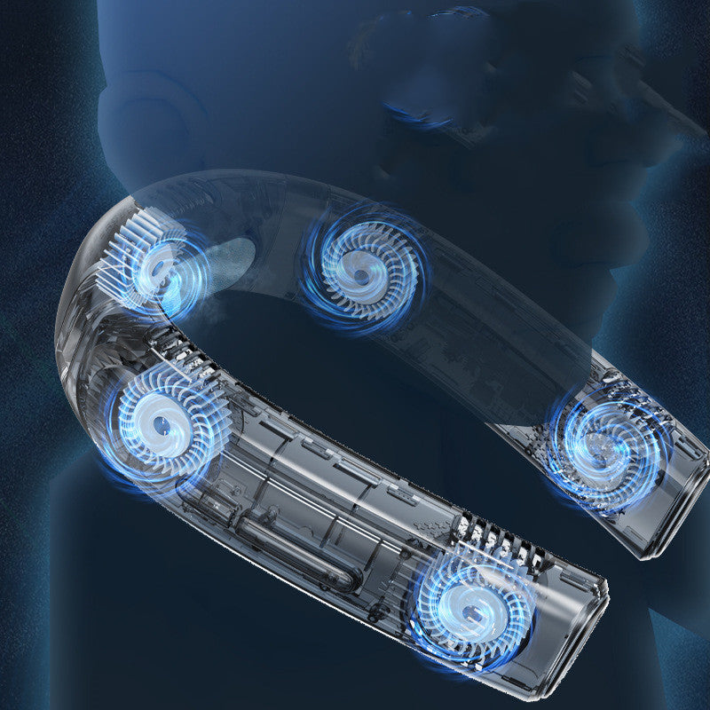 5-Fan Semiconductor Neck Cooler – Hands-Free Hanging Neck Fan with Instant Cooling Technology