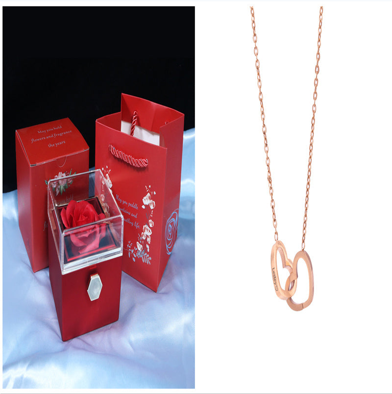 Rotating Rose Flower Gift Box – Creative Jewelry Packaging for Women.
