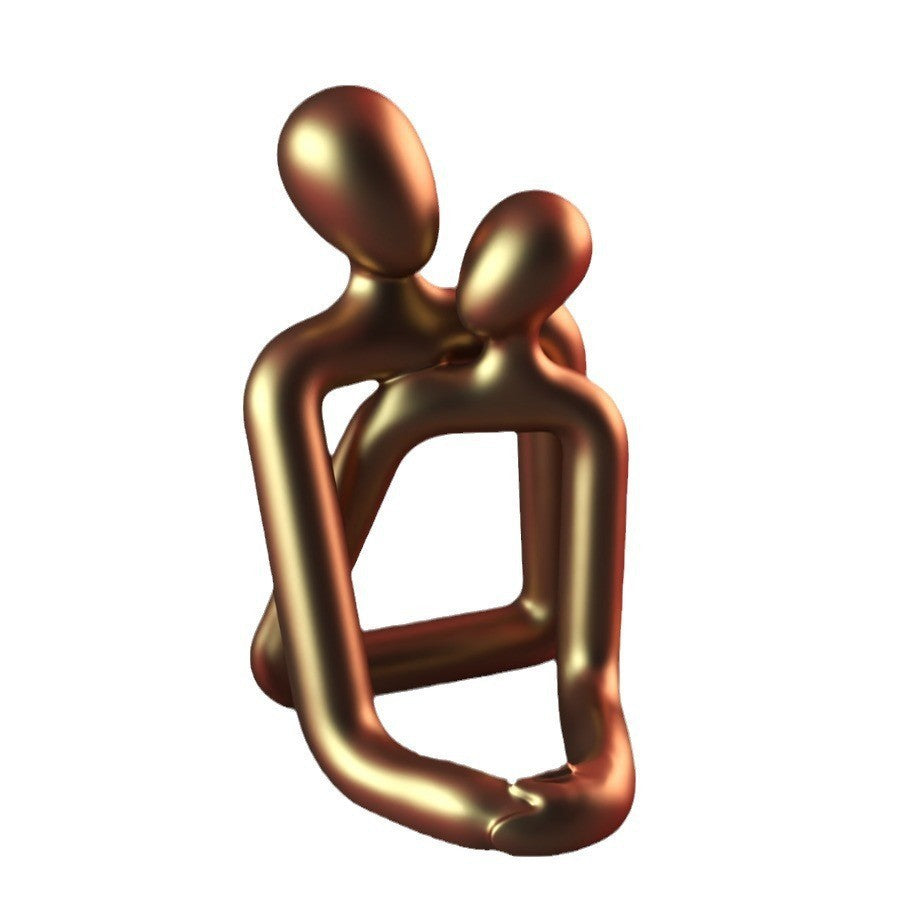 Loving Couple Resin Statue – Romantic Modern Decor for Shelves, Desks & Nightstands