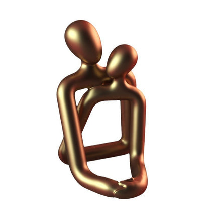 Loving Couple Resin Statue – Romantic Modern Decor for Shelves, Desks & Nightstands