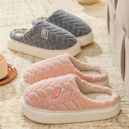 Non-Slip Thick-Soled Plush Winter Slippers – Warm Indoor Fleece Shoes for Couples (Men & Women)