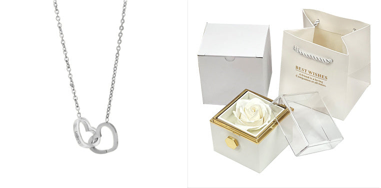 Rotating Rose Flower Gift Box – Creative Jewelry Packaging for Women.