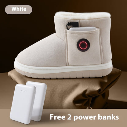 Rechargeable Electric Heated Shoes – Winter Foot Warmers with Adjustable Temperature & Cozy Cotton Lining