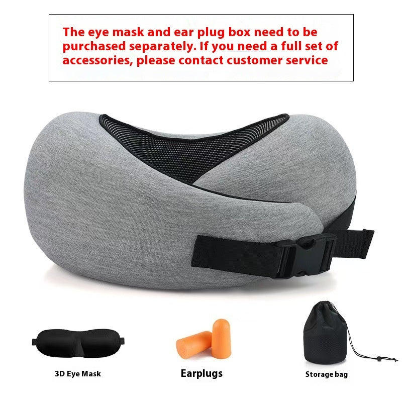 Soft Memory Foam Travel Neck Pillow – Adjustable U-Shape Support for Plane, Car & Office Naps
